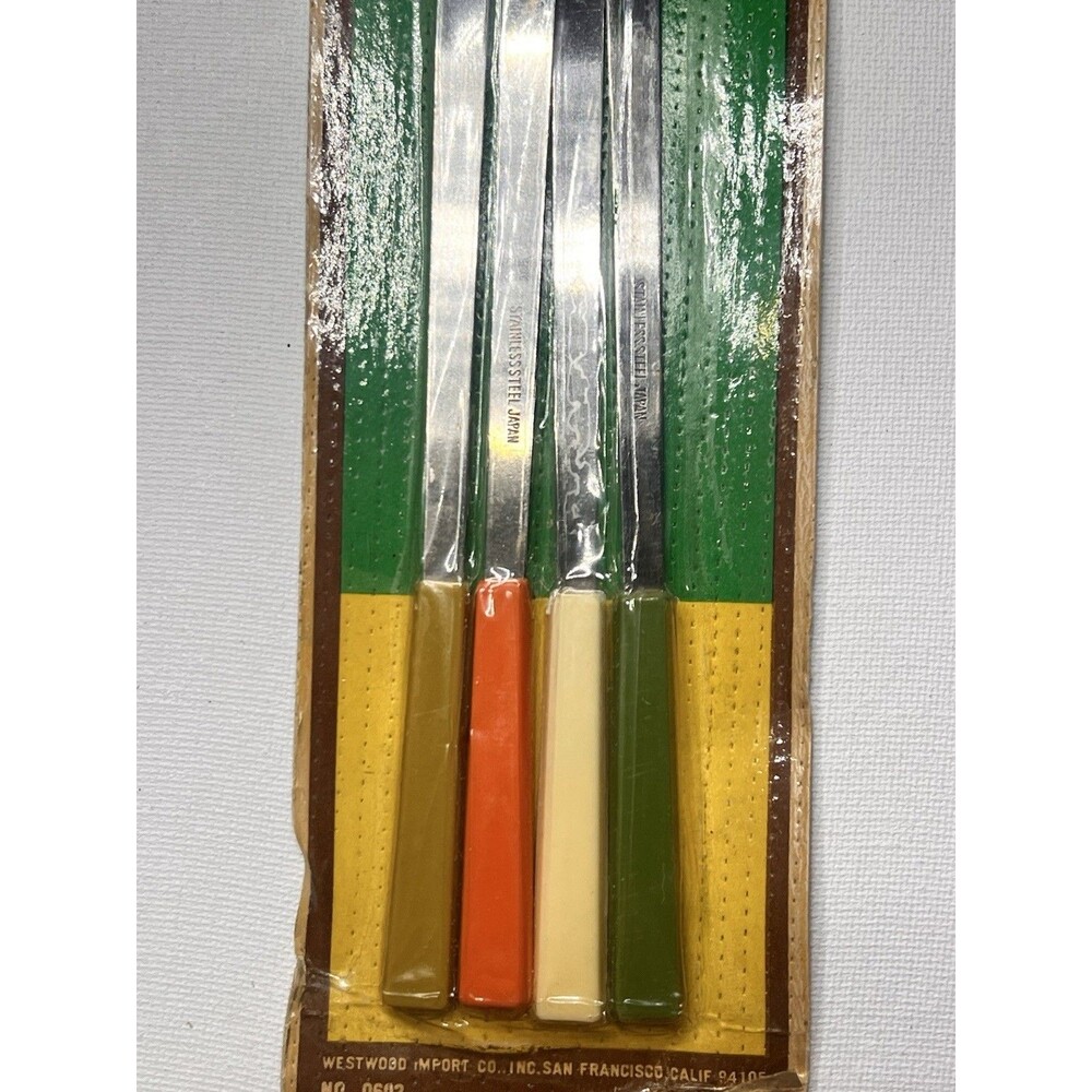 Westwood Import Co. Stainless Steel Fondue Forks Set of 4 Multicolor Handles